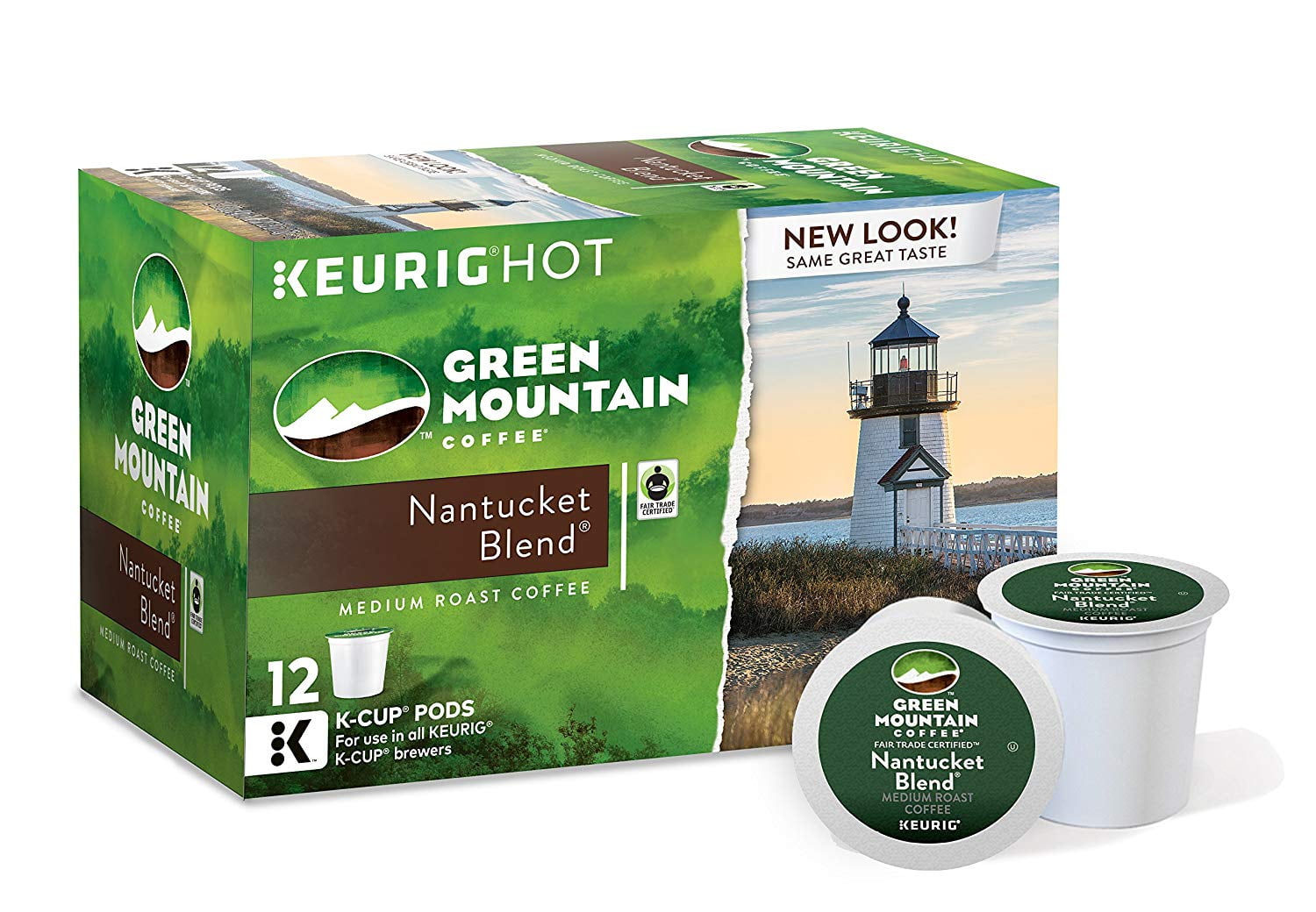 Green Mountain Coffee Nantucket Blend Keurig SingleServe KCup Pods, Medium Roast Coffee, 12