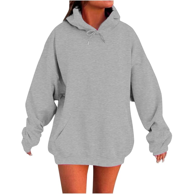QianmianT Sweat à Capuche Oversize pour Femmes Automne Hiver Mignons Chandails en Molleton Mode Hauts Tenues Tendance Pull à Cordon Chandails en Molleton