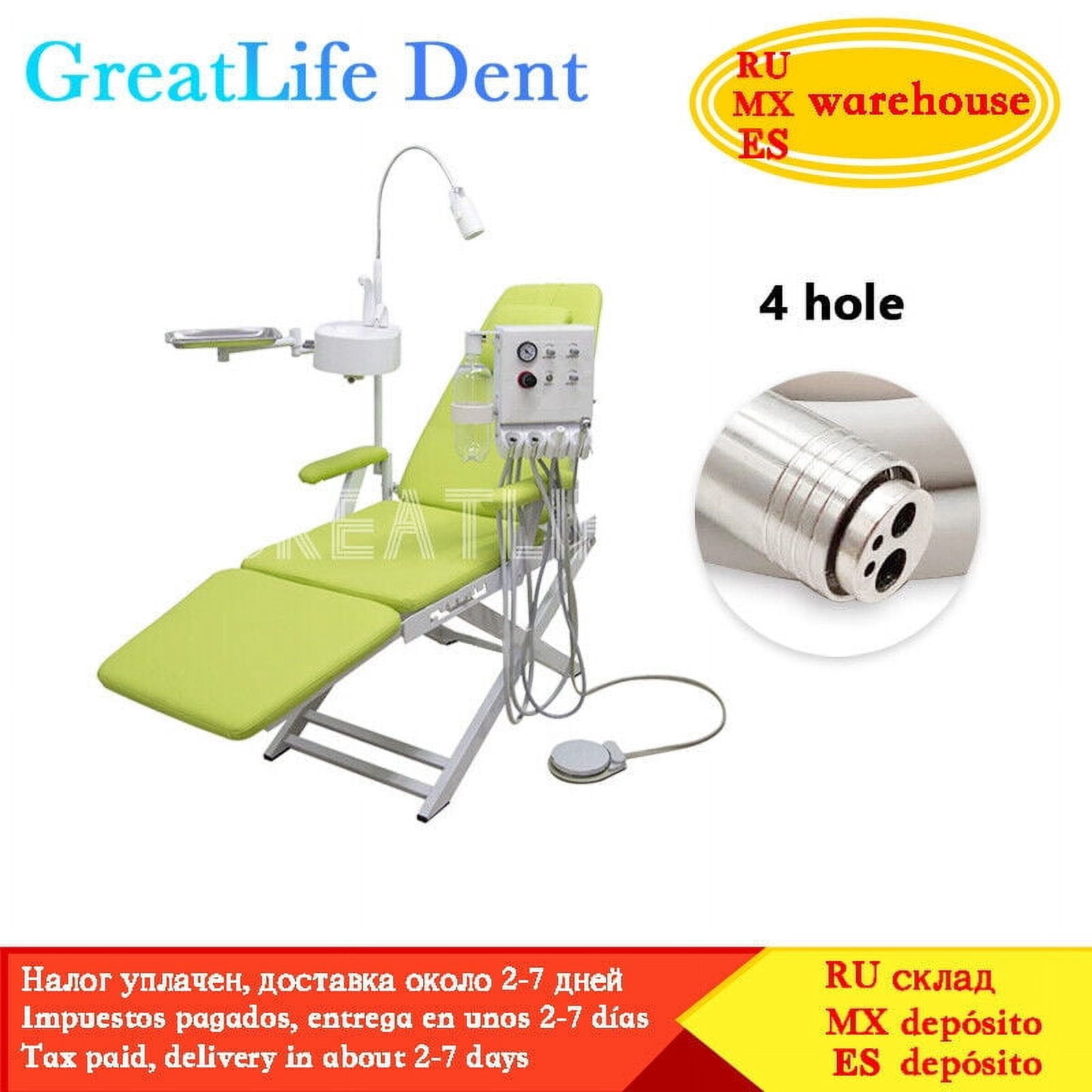GreatLife Dent USA Stock PORTABLE DENTAL FOLDING CHAIR LED LIGHT+TURBINE+DENTIST STOOL