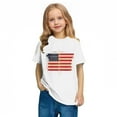 thumbnail image 6 of MKOSPLRT 3-10 Years Kids Short Sleeve Holiday Shirt Crew Neck Lounge T Shirts Summer Loose Fit Tops Girls Boys American Flag Shirts, 6 of 8