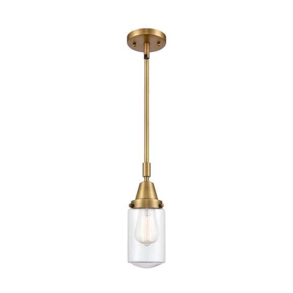 447-1S-BB-G312 Innovations Lighting Dover - 1 Light Stem Hung Mini Pendant In Traditional Style-11.38 Inches Tall and 4.5 Inches Wide-Brushed Brass