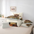 thumbnail image 6 of jejeloiu Rustic Highland Cow Floral 7-Piece Bedding Comforter Set Kids,Country Farm Print King Bedding Sets,Reversible, 6 of 7
