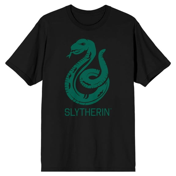 House of Slytherin Green Snake Men's Black Graphic Tee-M