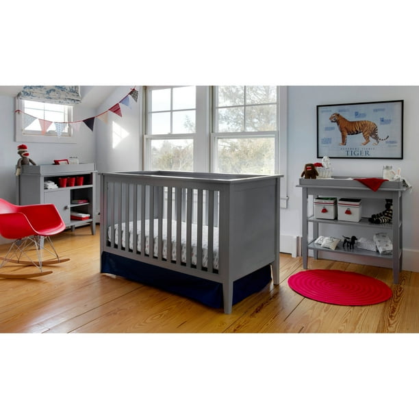 Lolly & Me Color Me 3in1 Convertible Crib Pebble gray