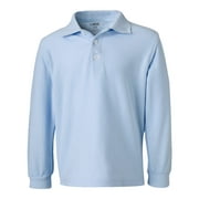French Toast A9085 Boy's Long Sleeve Pique Polo - Light Blue - 12 - Large
