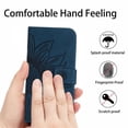 thumbnail image 4 of For Samsung Galaxy S24 Ultra 5G 6.8" Sunflower  Embossed Strong Magnetic Attachment/Closure, Card Slots/Pocket, PU Leather Flip Wallet Case With Hanging Rope,Blue,For Galaxy S24 Ultra 5G, 4 of 8