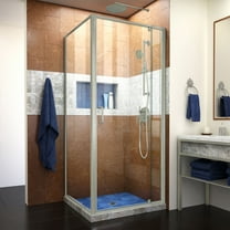 DreamLine Flex 34 1/2 in. D x 32-36 in. W x 72 in. H Semi-Frameless Pivot Shower Door in Brushed Nickel
