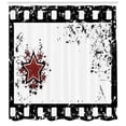 thumbnail image 3 of Ambesonne Movie Theater Shower Curtain, Grunge Strip Star, 69"Wx84"L, Black White Ruby, 3 of 3