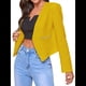thumbnail image 2 of Blazer Corto para Mujer, Chaqueta Informal/de Trabajo de Larga con Abertura Frontal y Bolsillos Amarillo L, 2 of 8