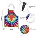 thumbnail image 3 of Colorful Rainbow Tie Dye Spiral Pattern Kids Aprons for Girls and Boys,Adjustable Neck Strap Toddler Aprons for Kids Cooking Baking, 3 of 6