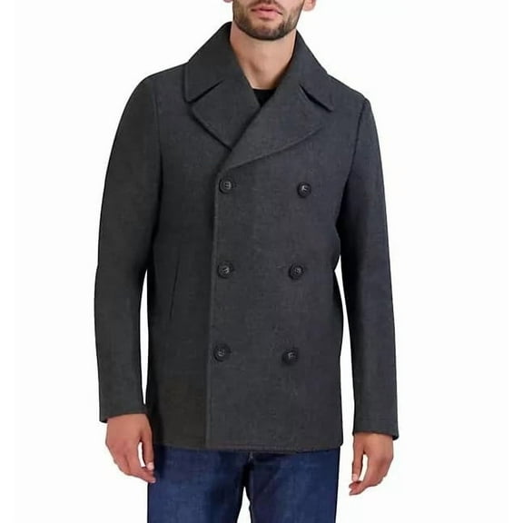 Cole Haan Men's Peacoat Wool Jacket (Charcoal, M)