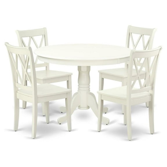 Atlin Designs 5-piece Wood Dining Set w/ X-Back Chairs in White