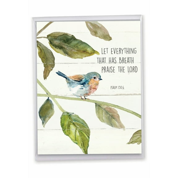 1 Large Congratulations Greeting Card (8.5 x 11 Inch) - Scripture Birds Congratulations J7108ICGG