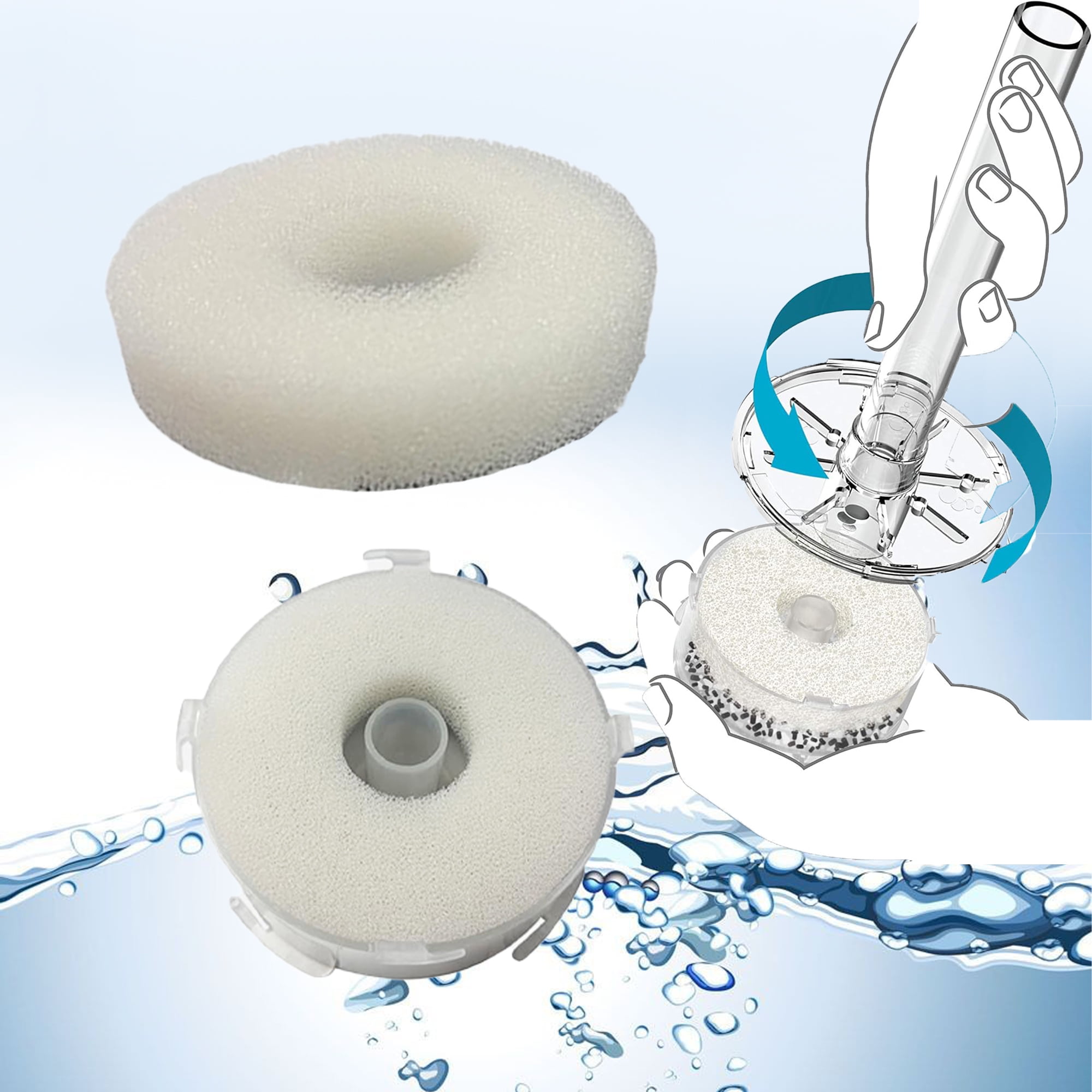 Genligt Replacement Aquarium Bio Sponge Foam Filter Pads Suitable for Biorb Aquarium Filters, 16 Pack