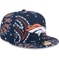 thumbnail image 3 of Men's New Era Navy Denver Broncos Paisley 59FIFTY Fitted Hat, 3 of 6