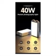 thumbnail image 2 of Portable LED Video Light 40W Mini Small Portable Fill Light with Built-in Rechargeable Battery, Can Charge Mobile Phone, 2 of 7