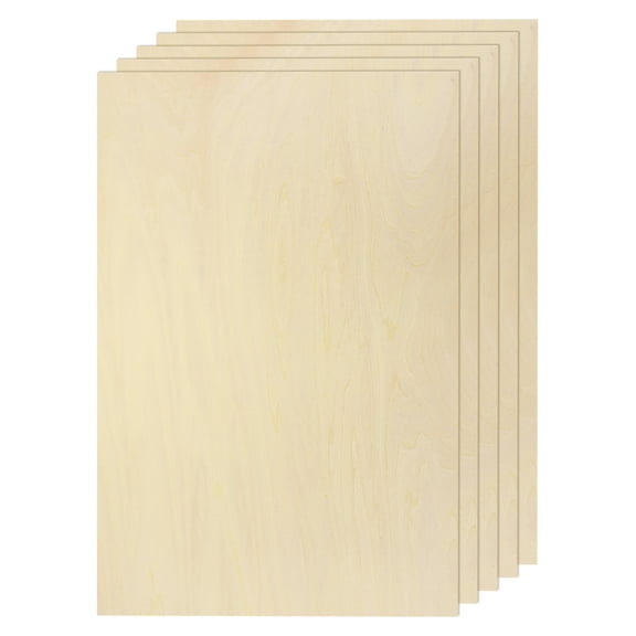 Uxcell 5pcs Basswood Sheet 12" x 18" x 1/4" Unfinished Wood Plywood Boards for Painting Crafts, Laser, Cutting, Engraving