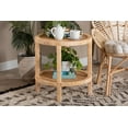 thumbnail image 7 of Baxton Studio Bella Modern Bohemian Natural Brown Mahogany Wood and Natural Rattan 2-Tier End Table, 7 of 7
