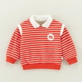 thumbnail image 4 of YTDSCS Boys Girls Spring Fall Lapel Stripe Sweatshirt for Toddler Kids,Baby Long Sleeve Comfortable Casual Pullover for 1-7Years, 4 of 5