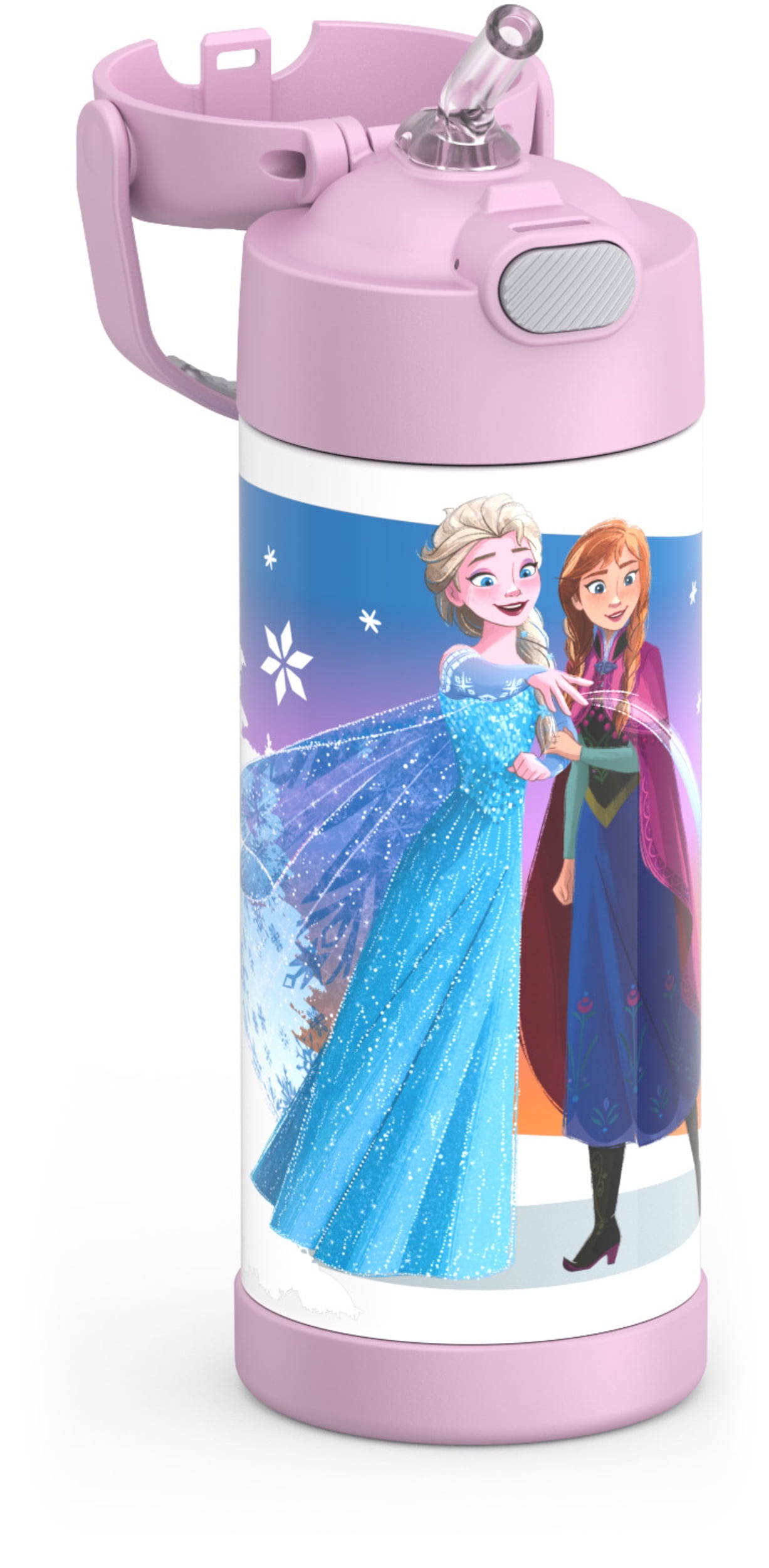 Thermos Kids Stainless Steel Funtainer Water Bottle with Straw, Dishwasher Safe, Leak Proof, Frozen, 14 oz