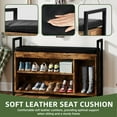 thumbnail image 3 of Uforic Industrial Hall Tree with Coat Rack and Shoe Bench, Entryway Storage Set, Rustic Brown, 3 of 5