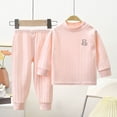 thumbnail image 3 of Cethrio Girls Cotton Pajama Sets Long Sleeve, Casual Crew Neck 2 Piece Girls' Sleepwear Hot Pink Size 0-12 Months, 3 of 5