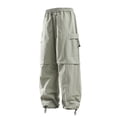 thumbnail image 1 of toraway Cargo Pants for Men Tall Male Straight Leg Cargo Slacks Solid Color Loose Wide Leg Slacks M, 1 of 3