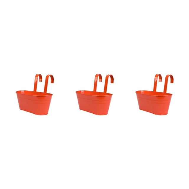 relayinert Outdoor Hanging Pots For Plants Practical And Beautiful Solution Detachable orange red 3Set