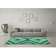 thumbnail image 3 of Ahgly Company Machine Washable Indoor Rectangle Abstract Turquoise Blue Modern Area Rugs, 4' x 6', 3 of 4