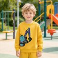 thumbnail image 4 of Gerichy Toddler Cotton Sweatshirt Boys Pullover Long Sleeve Excavator Pattern Tops Fall Winter Clothes 2T-8T, 4 of 7