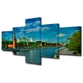thumbnail image 1 of TISHIRON 5PCS Framed Canvas Wall Art Set,50"x24"Kremlin Embankment Canvas Art Decor, 1 of 7