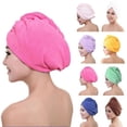 thumbnail image 2 of Microfiber Hair Drying Towel Wrap Turban Head Hat Bun Cap Shower Dry Microfiber, 2 of 5