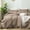 Brown, variant on MooMee Duvet Cover Set Queen 100% Washed Cotton Linen Like Textured Breathable 3-Piece (Tannish Linen Grey, 90"x90")