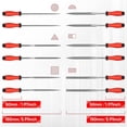 thumbnail image 3 of Metal File Set - Premium Grade T12 Drop Forged Alloy Steel - Flat, Triangle, Half-round, Round Large File & Needle Files with Storage Box, Wire Brush - for Metal, Wood & Plastic, 3 of 4