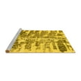 thumbnail image 2 of Ahgly Company Machine Washable Indoor Round Abstract Yellow Modern Area Rugs, 5' Round, 2 of 4