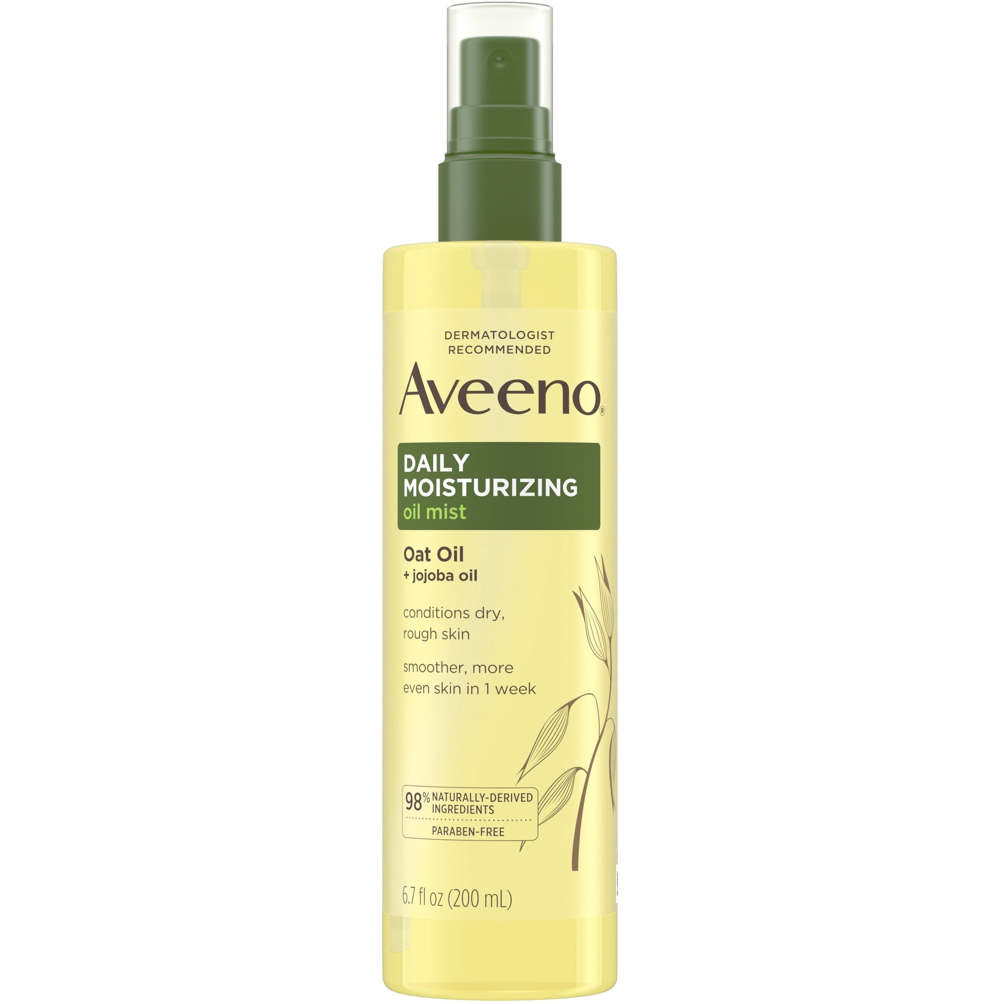AVEENO Daily Moisturizing Dry Body Oil Mist with Oat and Jojoba Oil for Dry, Rough Sensitive Skin,6.7 fl. oz (Pack of 2)