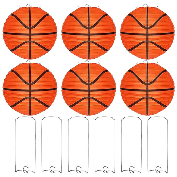 Basketball Paper Lanterns for Decor Multi Supplies 6pcs