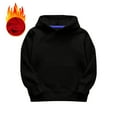 thumbnail image 4 of Curuila Toddler Girls Boys Hoodies Solid Color Long Sleeve Crew Neck Soft Pullover With Pocket Comfortable Autumn Winter Sweatshirt Black Size 18-24 Months, 4 of 5