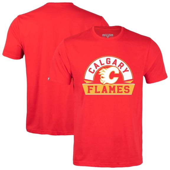 Men's Levelwear Red Calgary Flames Richmond Banner Arch T-Shirt