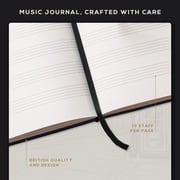 Beechmore Books Blank Sheet Music Notebook – A4 8.5x11.5 for Songwriters, Musicians & Composers, 156 Thick 120gsm Pages, 10-Staff Perforated Sheets, Vegan Leather Hardcover, Elastic Closure, Gift Bo