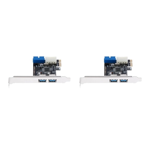 Seitruly Tarjeta adaptadora PCI-E a USB USB 3.0 Tarjeta de extensión de concentrador de velocidad de 5 Gbps con puertos duales de 20 pines 2piezas
