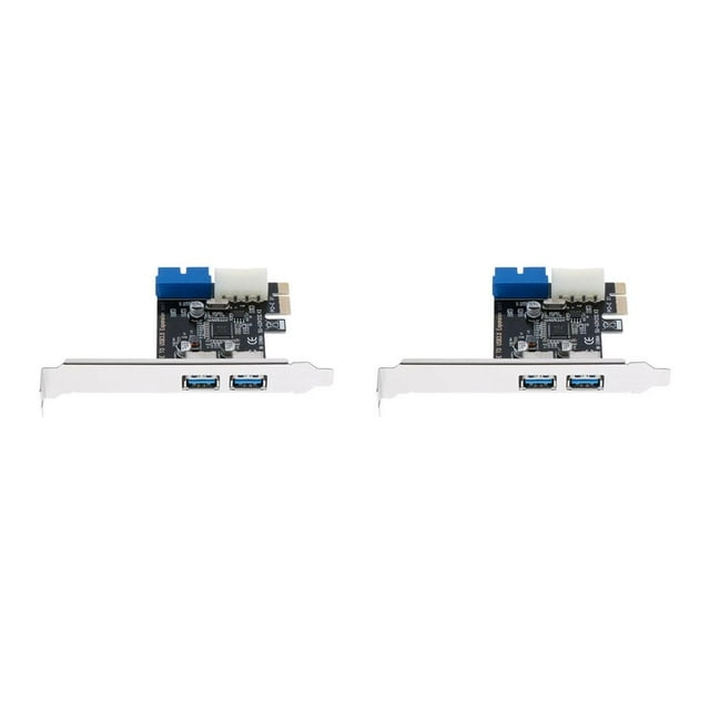 relayinert PCI-E to USB 3.0 Expansion Card 2 Ports 5Gbps External Hub Desktop Adapter Mainboard Replacement for Windows XP 32/64 2Set