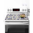 thumbnail image 2 of Stove Top Covers for Electric Stove 24x21 Inches, Purple Blue Hydrangea Heat Insulation Fireproof Glass Cooktop Protector, Pastoral Butterfly Botanical Countertop Stovetop Cover for Kitchen, 2 of 8