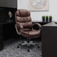 thumbnail image 2 of Lacoo Faux Leather High-Back Executive Office Desk Chair with Armrests, Brown, 2 of 7