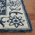 thumbnail image 3 of SAFAVIEH Jardin Wilson Floral Wool Area Rug, Navy/Ivory, 6' x 6' Square, 3 of 8