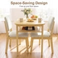 thumbnail image 6 of Gymax 3-Piece Dining Table Set for 2 Solid Wood Kitchen Table w/Storage Rack & Chairs Beige & Natural, 6 of 11