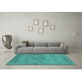 thumbnail image 3 of Ahgly Company Indoor Square Oriental Turquoise Blue Industrial Area Rugs, 6' Square, 3 of 4