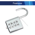 thumbnail image 3 of HUGFEGWE 8 Digit Combination Padlock Push Button Lock for Suitcase Luggage Drawer Door Toolbox,Fixed Gym Cabinet Door Toolbox Padlock Gym Sports School and Employee Lock,Silver CJB91-26062, 3 of 8