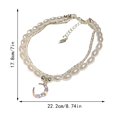 thumbnail image 3 of SUSHANG Pearl Moon Double Layer Bracelet Shimmering Pearl Zircon Moon Pendant Double Bracelets Female Design Sensitive Bracelets Light Jewelry Simple Bracelet Personality Quality High Grade, 3 of 9