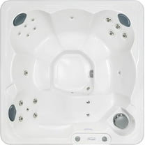 Hudson Bay HB19 6-Person Hot Tub with 19 Therapy Jets and Digital Controls – White Acrylic Interior and Mocha Exterior Cabinet - Ideal for Backyard Relaxation and Hydrotherapy